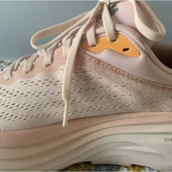 Hoka Cream Sneakers with Breathable Mesh and Cushioned Midsole - Picture 2 of 4